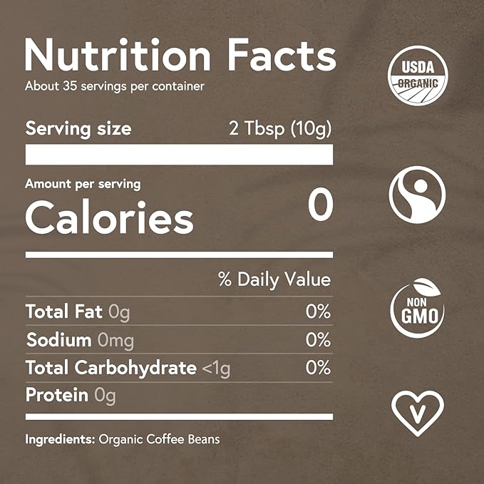 Fabula Low Acid Coffee Beans Whole, Organic Espresso Coffee - Non-GMO - No Molds - Mycotoxins Pesticides Free - Single Origin Coffee - 12 Oz