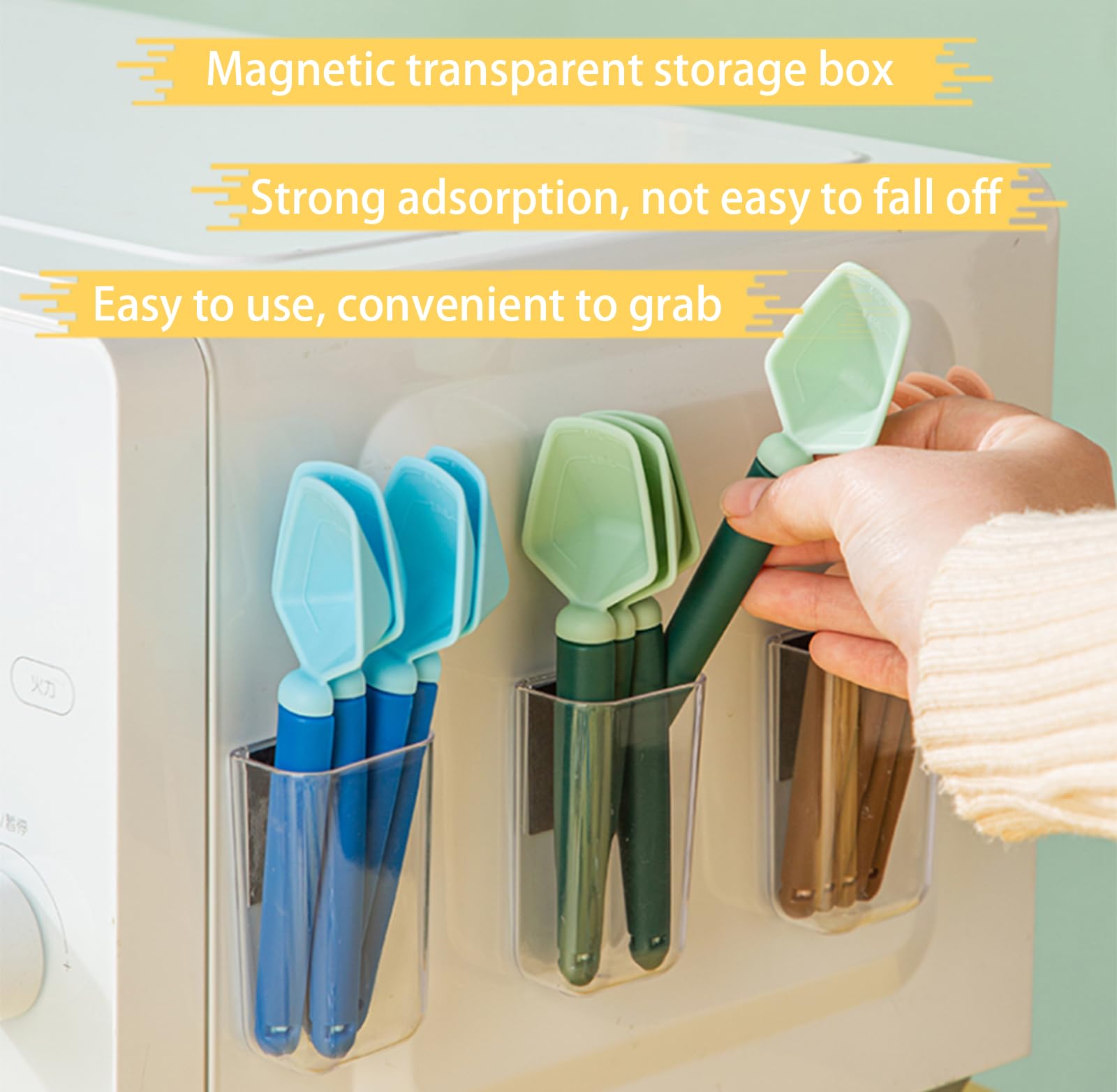 Snack clip Multi-functional sealing clip Magnetism wall container mount Suitable for brewing coffee You can eat popcorn with a spoon Temporary sealing for bagged snacks (White)