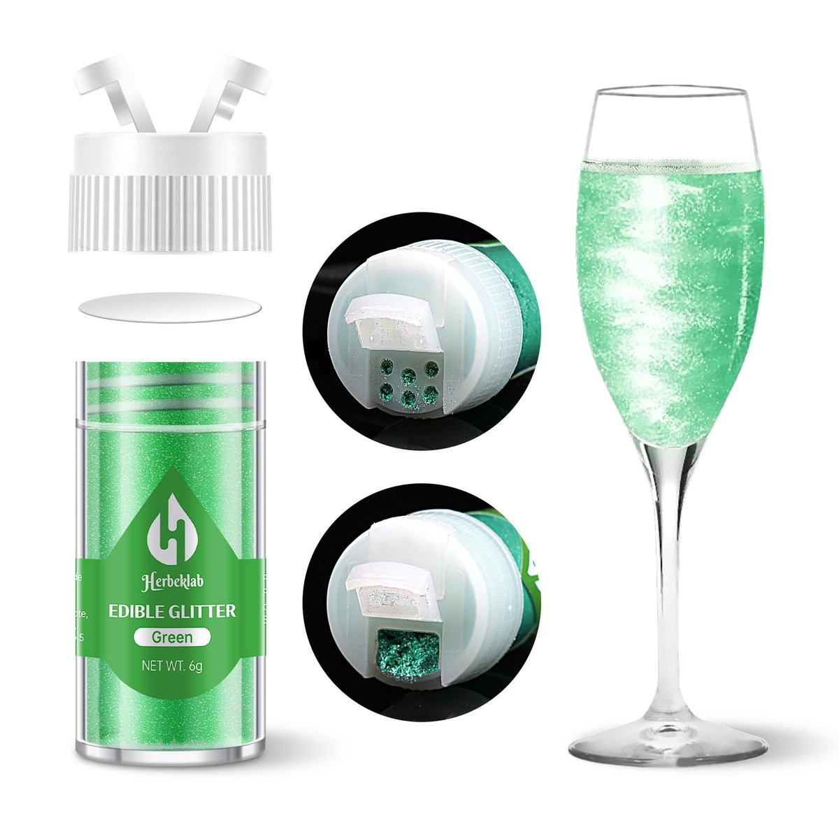 Blue Edible Glitter – 6g Luster Dust Drink Glitter, Food Grade Shimmer Powder for Cocktails, Cakes, Beverages, Chocolate & Candy