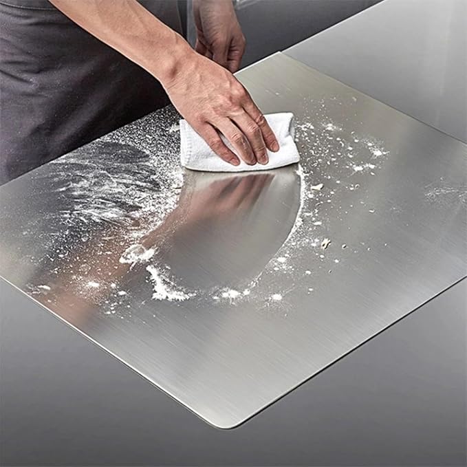Stainless Steel Cutting Boards for Kitchen,Baking Board,Pastry Board,kneading Panel - Suitable for Cutting Vegetables, Fruits, Meat,bread - Easy To Clean and Store (70x40cm/27.5x15.7in)