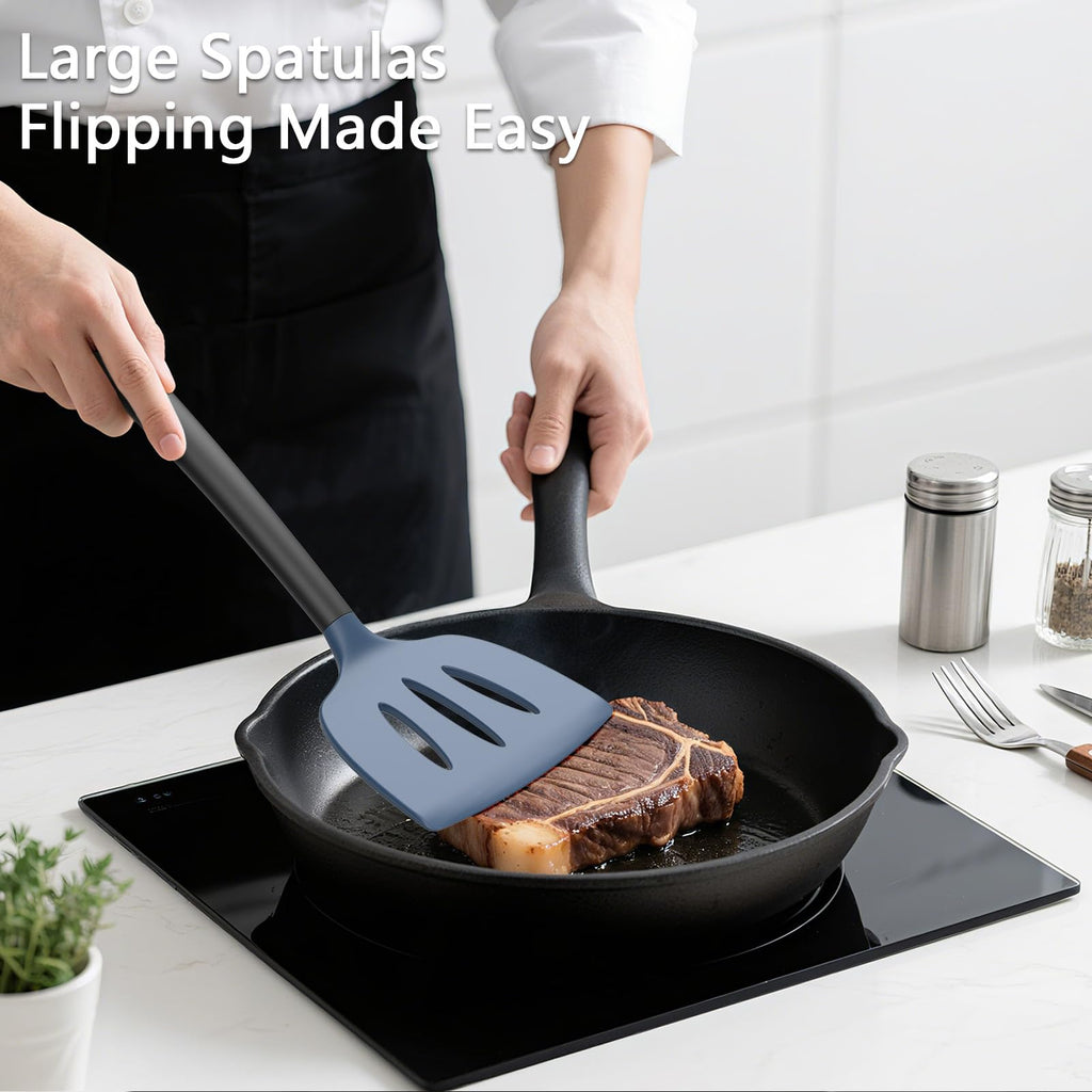 Coukre 3 Pack Silicone Spatula Set, Heat Resistant to 500°F, BPA-Free