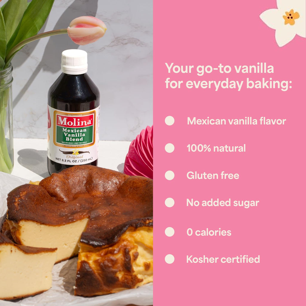 Vanilla Molina - Mexican Vanilla Blend with Pure Vanilla Extract - 2 Pack (16.6 Fl Oz Bottles) Natural Flavoring for Baking, Drinks and Desserts