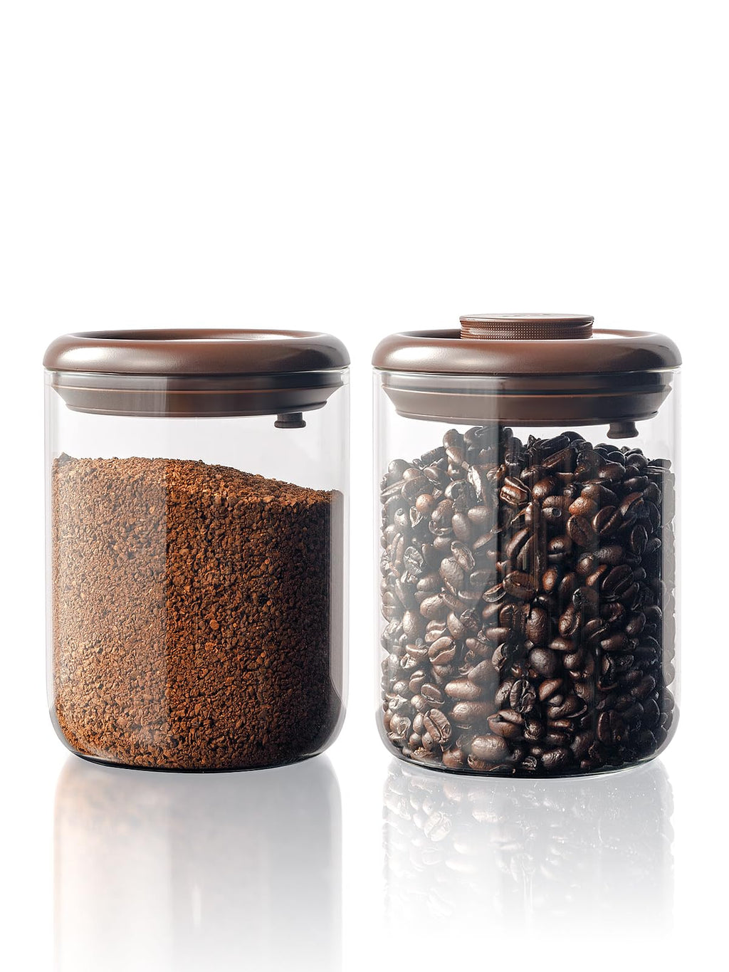 Tourdeus Coffee Container, 10 oz Airtight Glass Storage Canister, 2 Pack