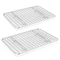E-far Cooling Baking Rack Set of 2, Stainless Steel Grid Wire for Oven Roasting Cooking Bacon, 11.6" x 9.2" Grilling Broiling for Cooling Cookie Cake, Non-toxic & Dishwasher Safe
