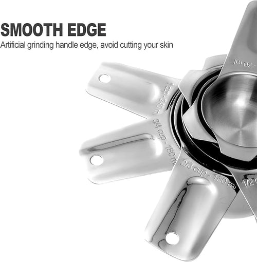 13-Piece Measuring Cups and Spoons Set, 18/8 Stainless Steel, Silver