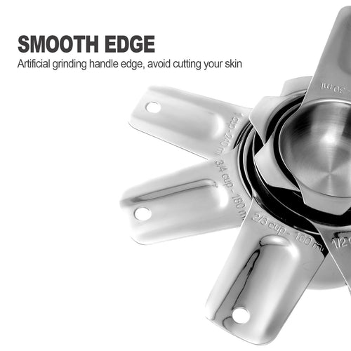 13-Piece Measuring Cups and Spoons Set, 18/8 Stainless Steel, Silver