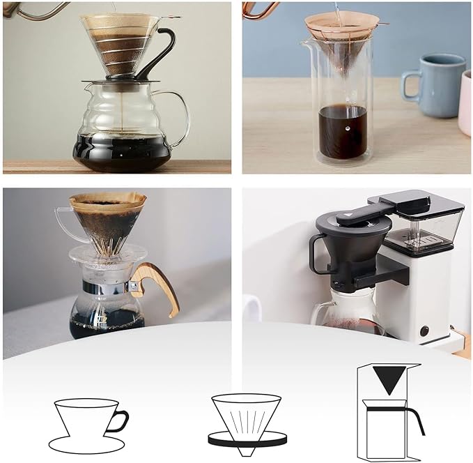 V60 Coffee Filters, Cone Coffee Filters #2, Natural Unbleached Pour Over Coffee Filter Compatible with V60 Dripper and Coffee Maker, 1-4 Cup (Size 02, 100Count)