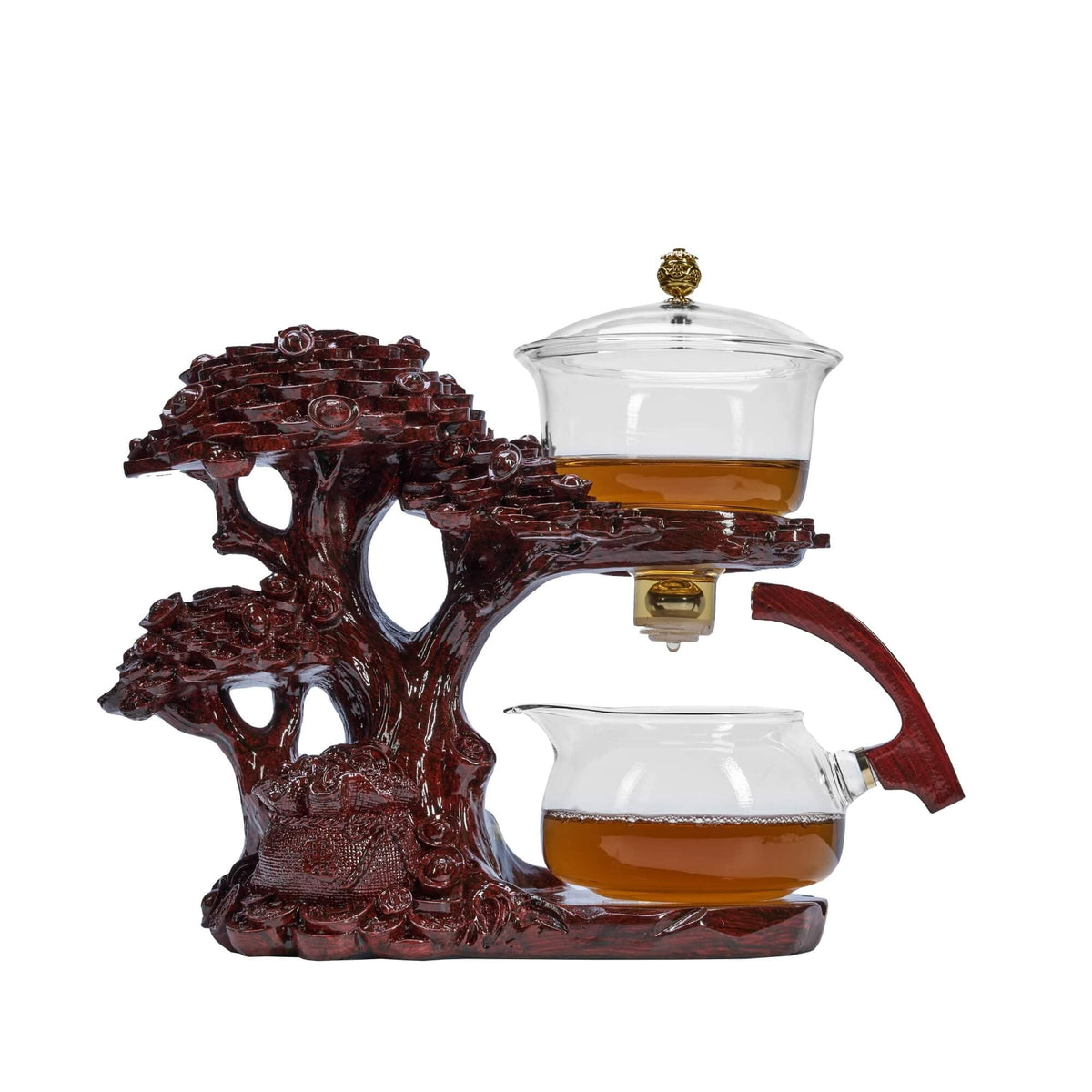 Zurucily Glass Teapot Set with Infuser Semi Automatic Tea Set Magic Teapot (Beauty)