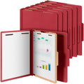 Skyygemm 12 Pcs Classification Folder Letter Size, 1 Divider,Red