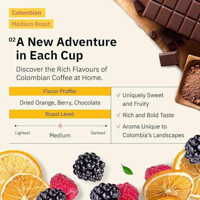 Kochere Colombian Specialty Whole Bean Coffee – 2LB Medium Roast – Single Origin, Farm Direct, Freshly Roasted to Order – Smooth, Chocolate & Berry Notes