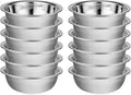 12 Pack 11.8 x 4 Inch Stainless Steel Mixing Bowls for Bulk Food Prep with Nesting Design for Hotel Restaurant and Home Kitchen Cooking in Silver