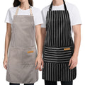 Cardkiss 2 Pack Kitchen Cooking Aprons, Soft Aprons for Women Men with 2 Pockets Chef Apron with Adjustable Neck Strap and Long Tie