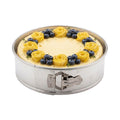 Restaurantware Met Lux 9 Inch Round Cake Pan 1 Springform Springform Pan - Removable Bottom Release Latch Silver Aluminum Cheesecake Pan For Baking Desserts