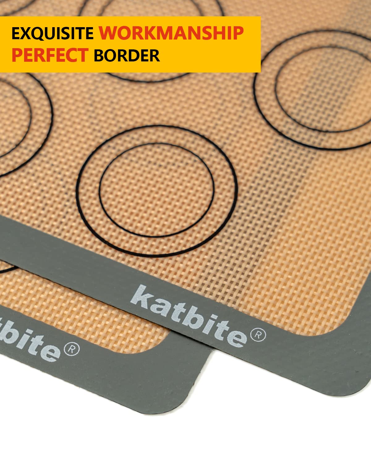 Katbite Macaron Silicone Baking Mat Set of 2 Grey