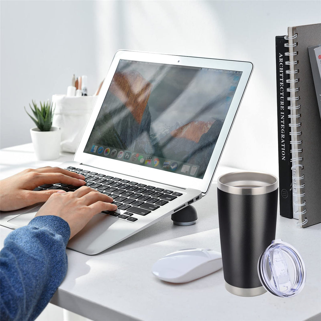 Pandance 20oz Stainless Steel Insulated Tumblers Bulk, Black, 12 Pack