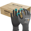 Kebada W1 Safety Work Gloves for Men & Women, 50 Pairs Bulk Pack, PU Coated