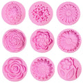 DD-life 9 Pcs Flowers Fondant Molds Silicone for Cupcake Dessert