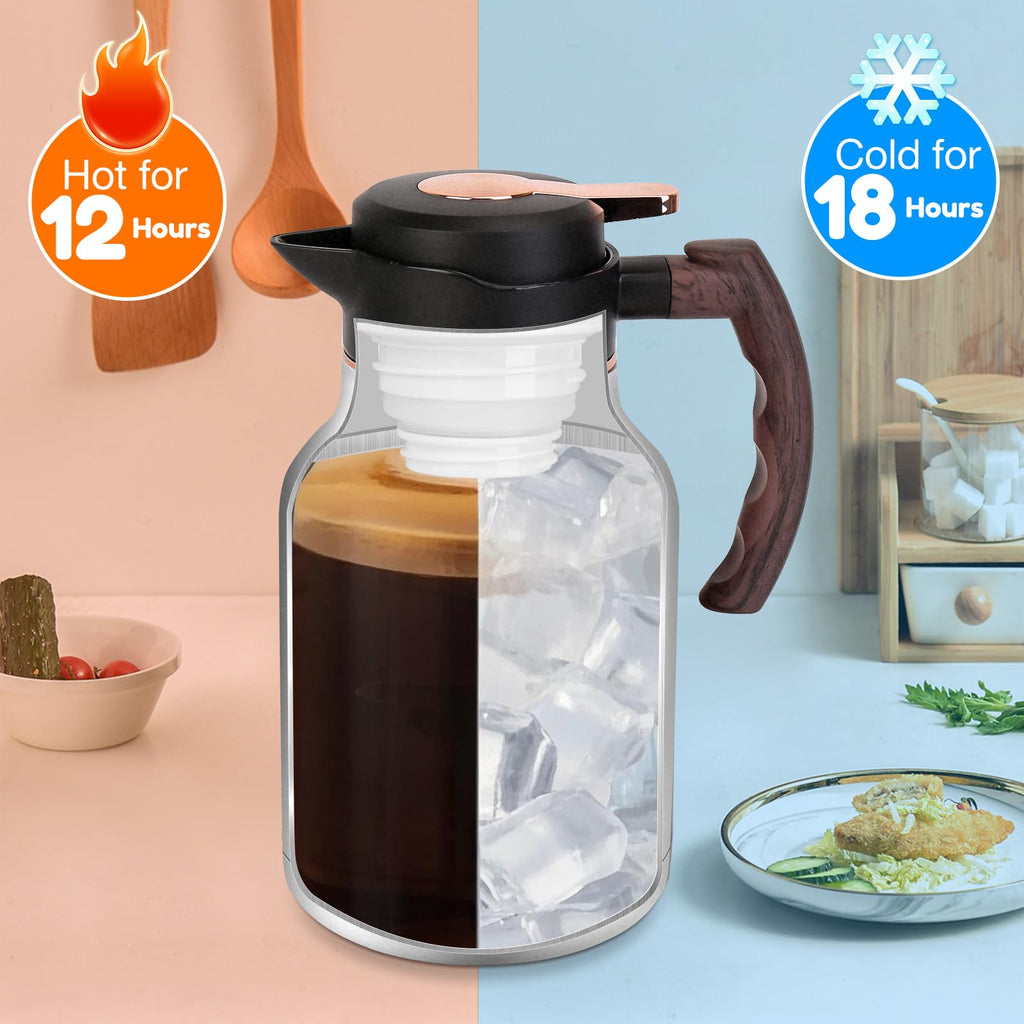 54oz Thermal Coffee Carafe, Stainless Steel Insulated Vacuum Carafe