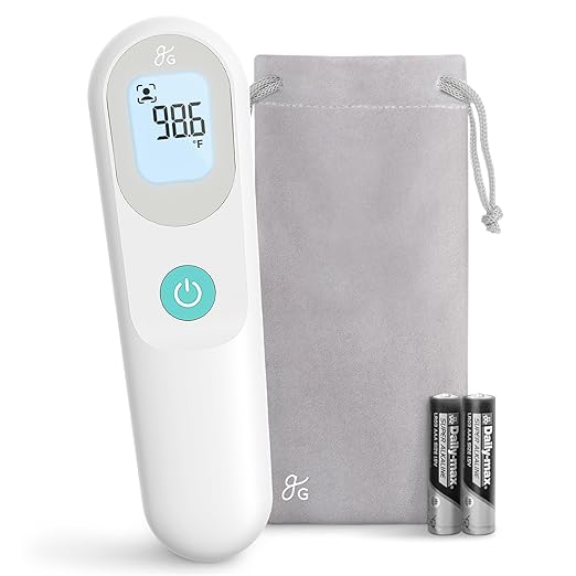 Greater Goods No-Touch Infrared Digital Thermometer for Adults, Kids, and Babies, Forehead Thermometer with Ergonomic Grip, Fever Alarm