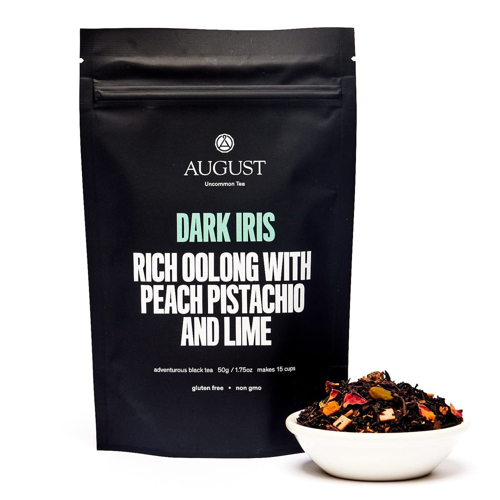 August Uncommon Dark Iris Pistachio Peach Oolong Tea with Caffeine (1.75oz)