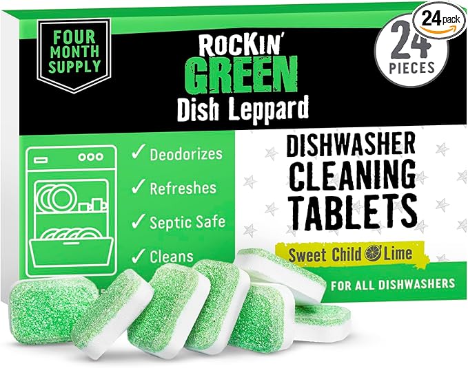 Rockin' Green Dishwasher Cleaner Citrus Lime Tablets 24 Pack