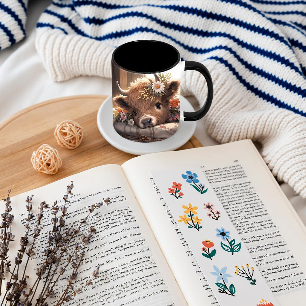 Pfkfo Highland Cow Gifts for Woman, Highland Cow Coffee Mug, Cow Iced Coffee Cup, Western Cows Gifts, Cow Gifts Set for Women Cow Lovers, Cows Drinking cup,11oz Mug