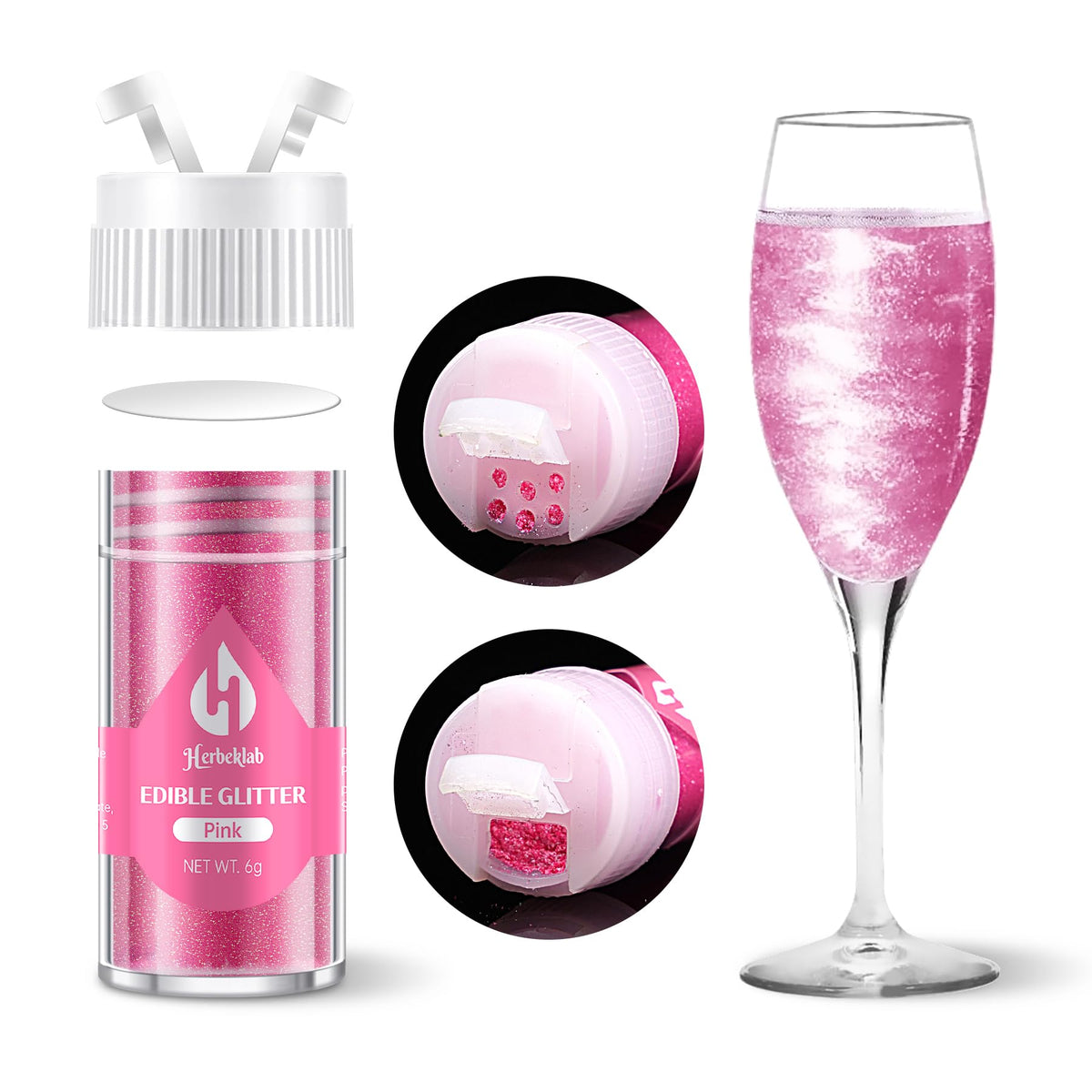 Blue Edible Glitter – 6g Luster Dust Drink Glitter, Food Grade Shimmer Powder for Cocktails, Cakes, Beverages, Chocolate & Candy