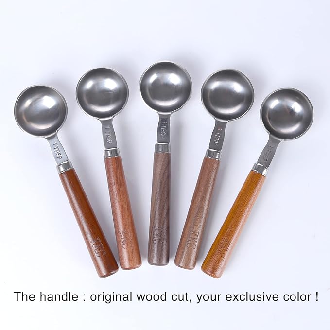 KKC HOME ACCENTS Wooden Long Handle Coffee Scoop - 1 tbsp, 9.17 inch