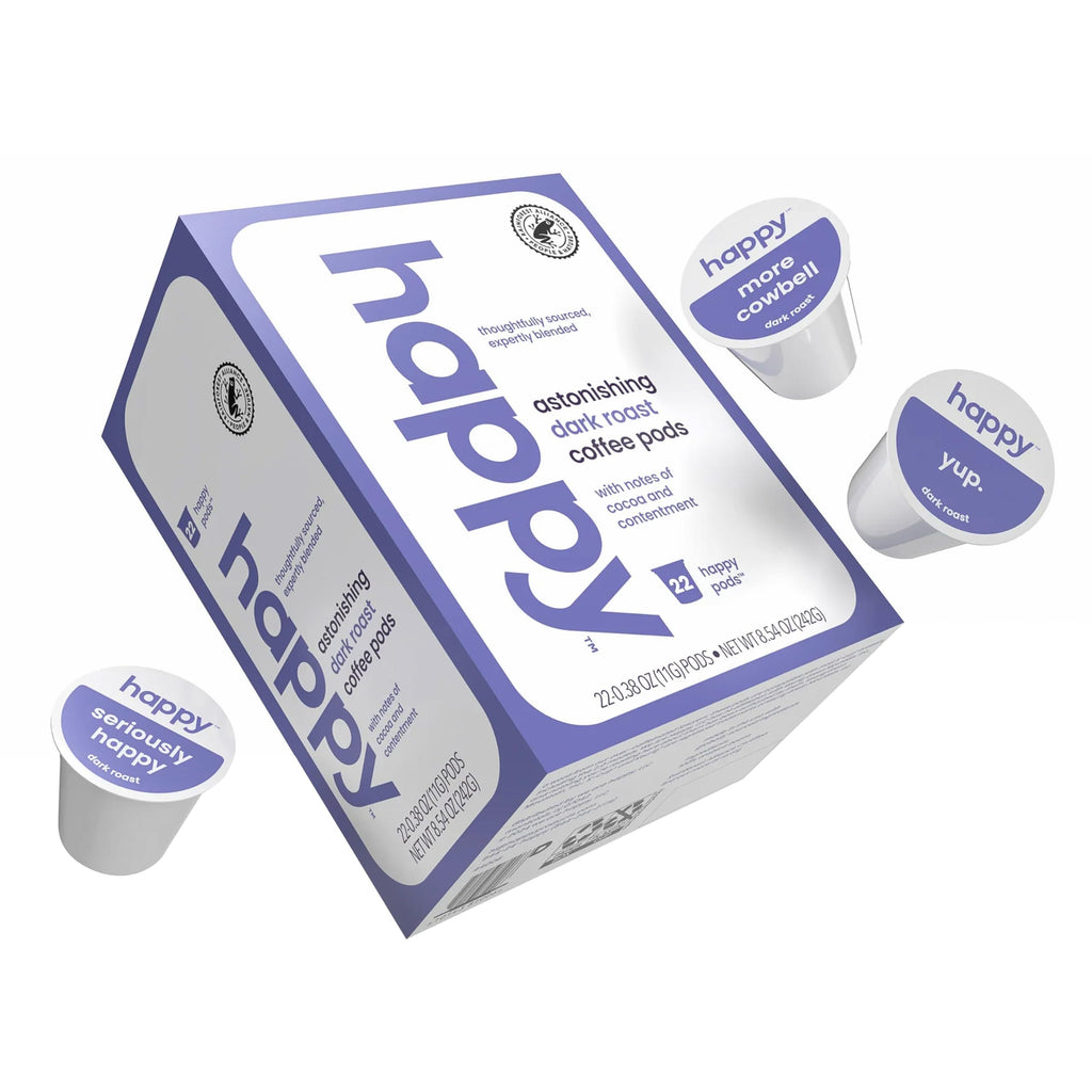 Happy Coffee Dark Roast Coffee Pods, 22 Count