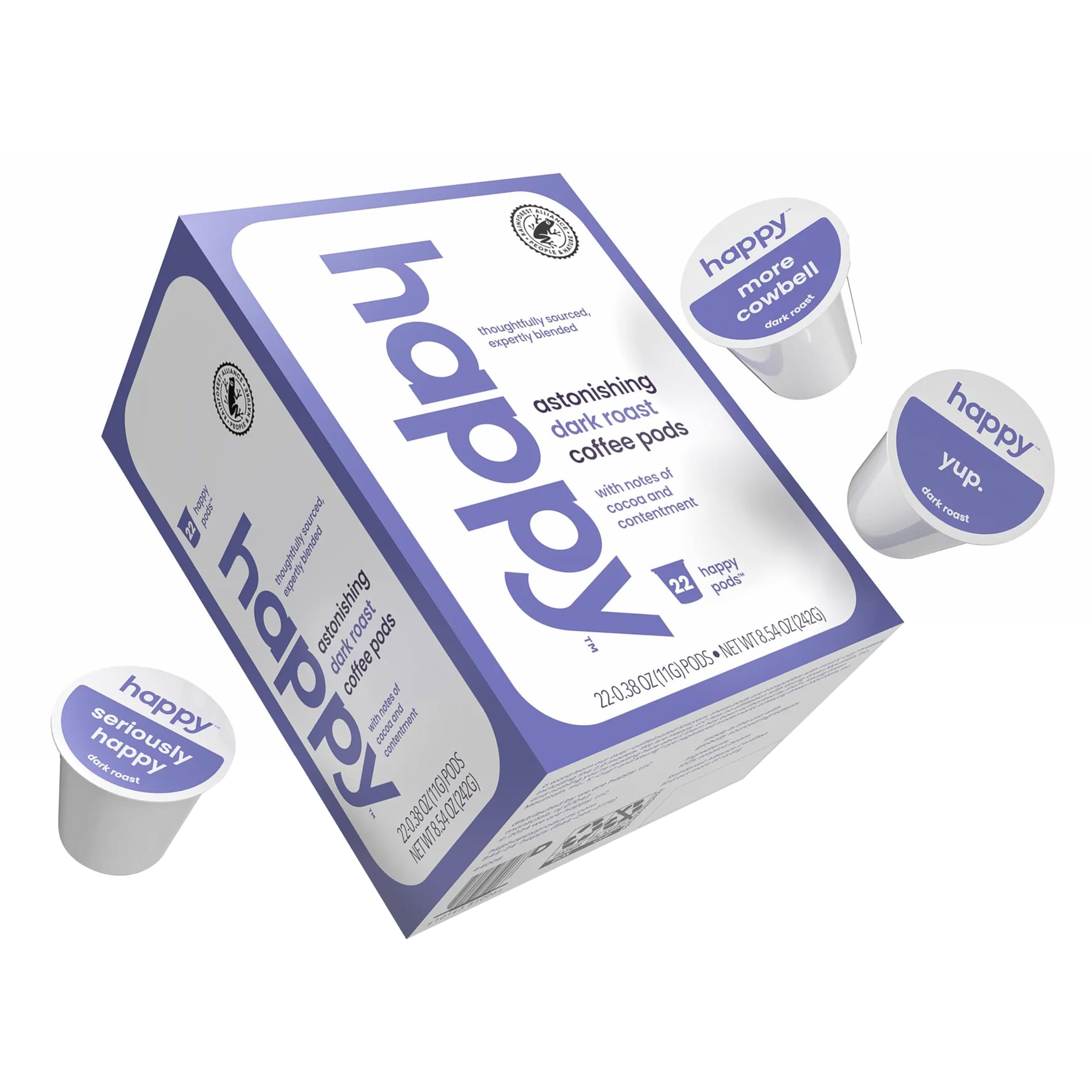 Happy Coffee Dark Roast Coffee Pods, 22 Count