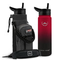 NATURE PIONEOR 24 oz Insulated Water Bottle with Carrier Bag & 3 Lids