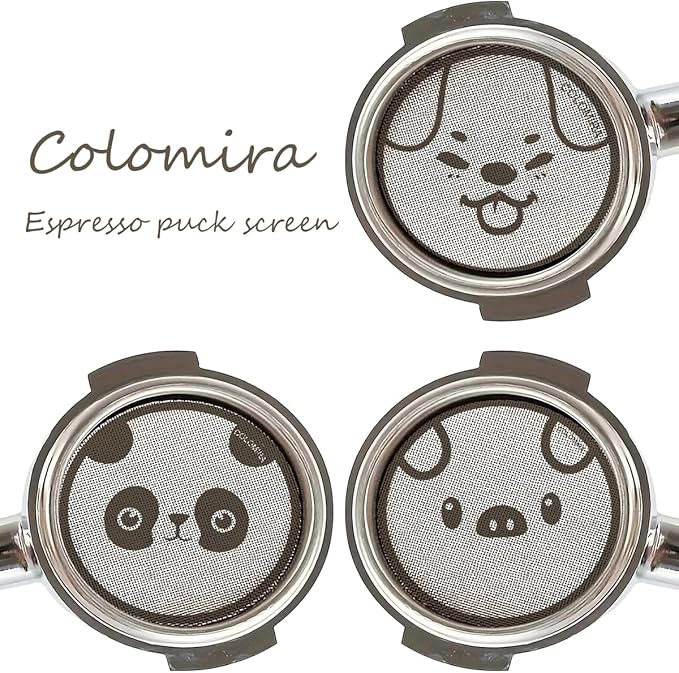 53.5mm Espresso Puck Screen, Lower Shower Screen, Metal Coffee Reusable Filter for 54mm Espresso Portafilter Basket, 1.7 Thickness(Doggie)