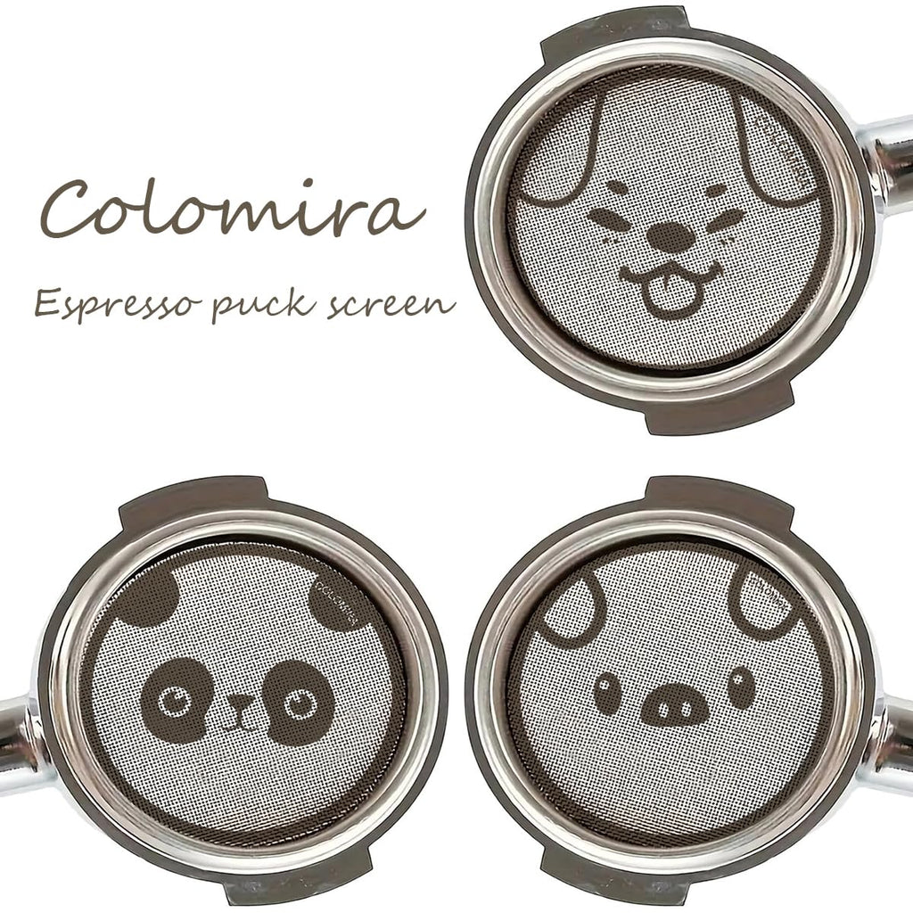 ColoMira 58.5mm Espresso Puck Screen, Lower Shower Screen, Metal Coffee Reusable Filter for 58mm Espresso Portafilter Basket, 1.7 Thickness(Panda)
