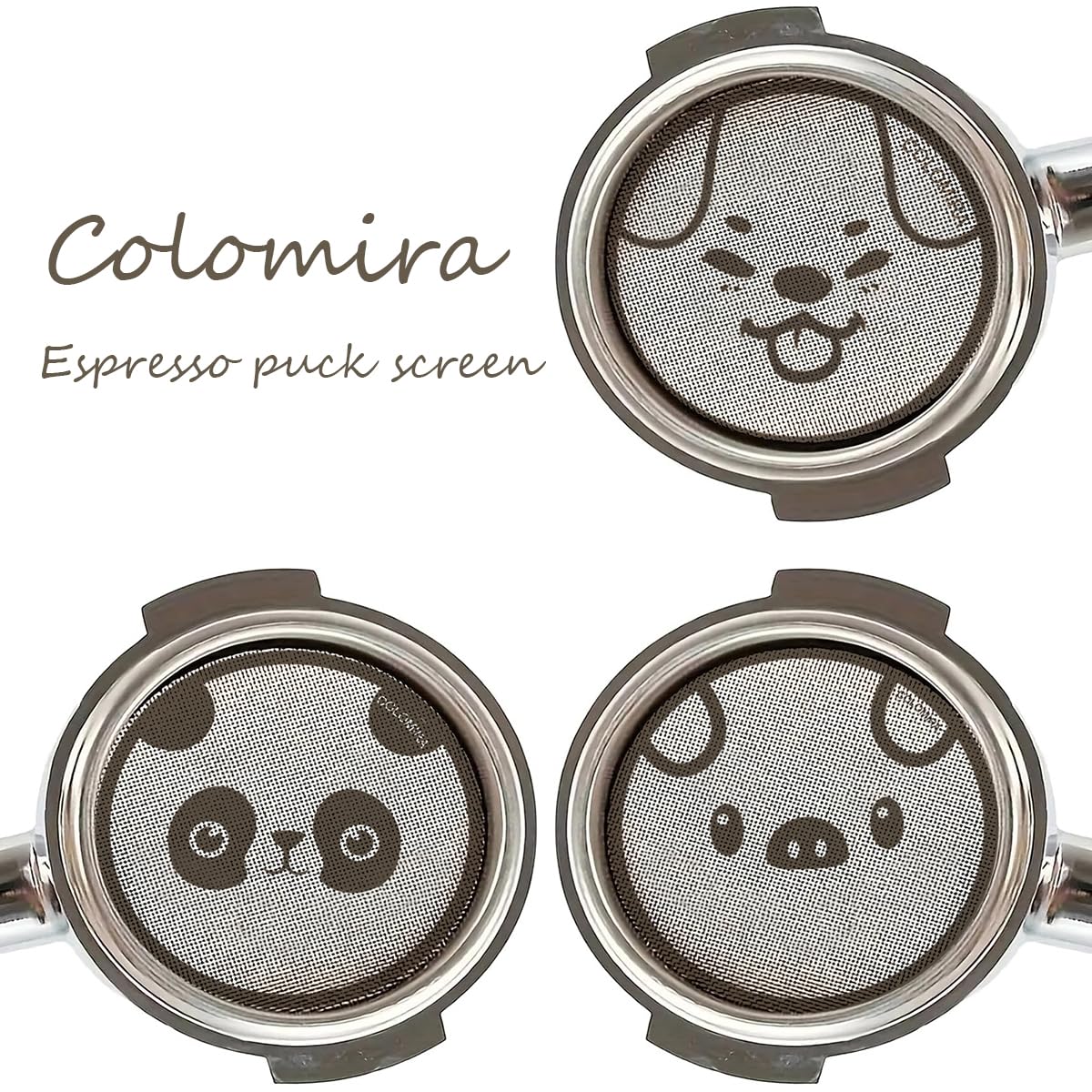 ColoMira 58.5mm Espresso Puck Screen, Lower Shower Screen, Metal Coffee Reusable Filter for 58mm Espresso Portafilter Basket, 1.7 Thickness(Panda)