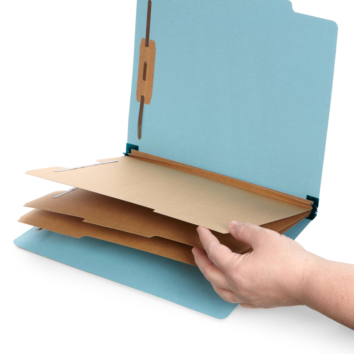 Blue Summit Supplies 10 Classification Folders, 3 Divider, Light Blue
