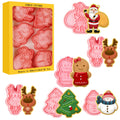 3D Holiday Cookie Cutters, Christmas Cookie Stamps Molds for Baking
