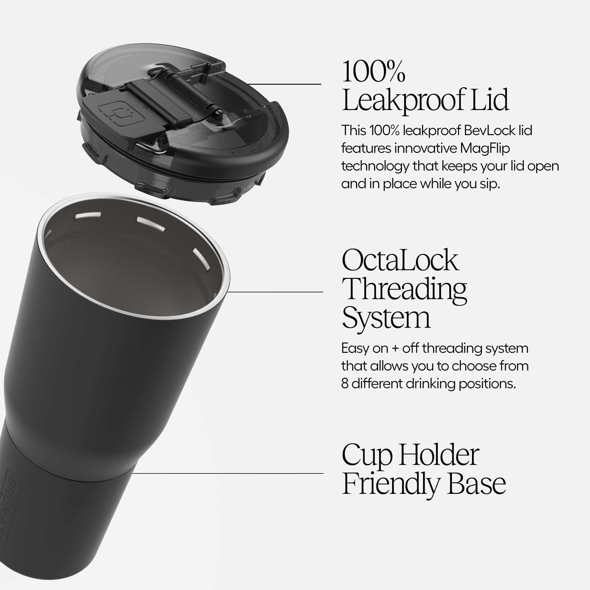 BrüMate Nav 35oz 100% Leak Proof Insulated Travel Tumbler with Magnetic BevLock™ Lid - Double Wall Cup-Holder Friendly Stainless Steel Mug (Mocha)