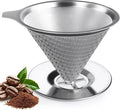 Coffee Strainer, V60 Pour Over, 18/10 Stainless Steel Laser Coffee Dripper, Fine Mesh Double Layer Metal Cone Filter, Colador De Cafe, Coffee Maker 1-4 Cup