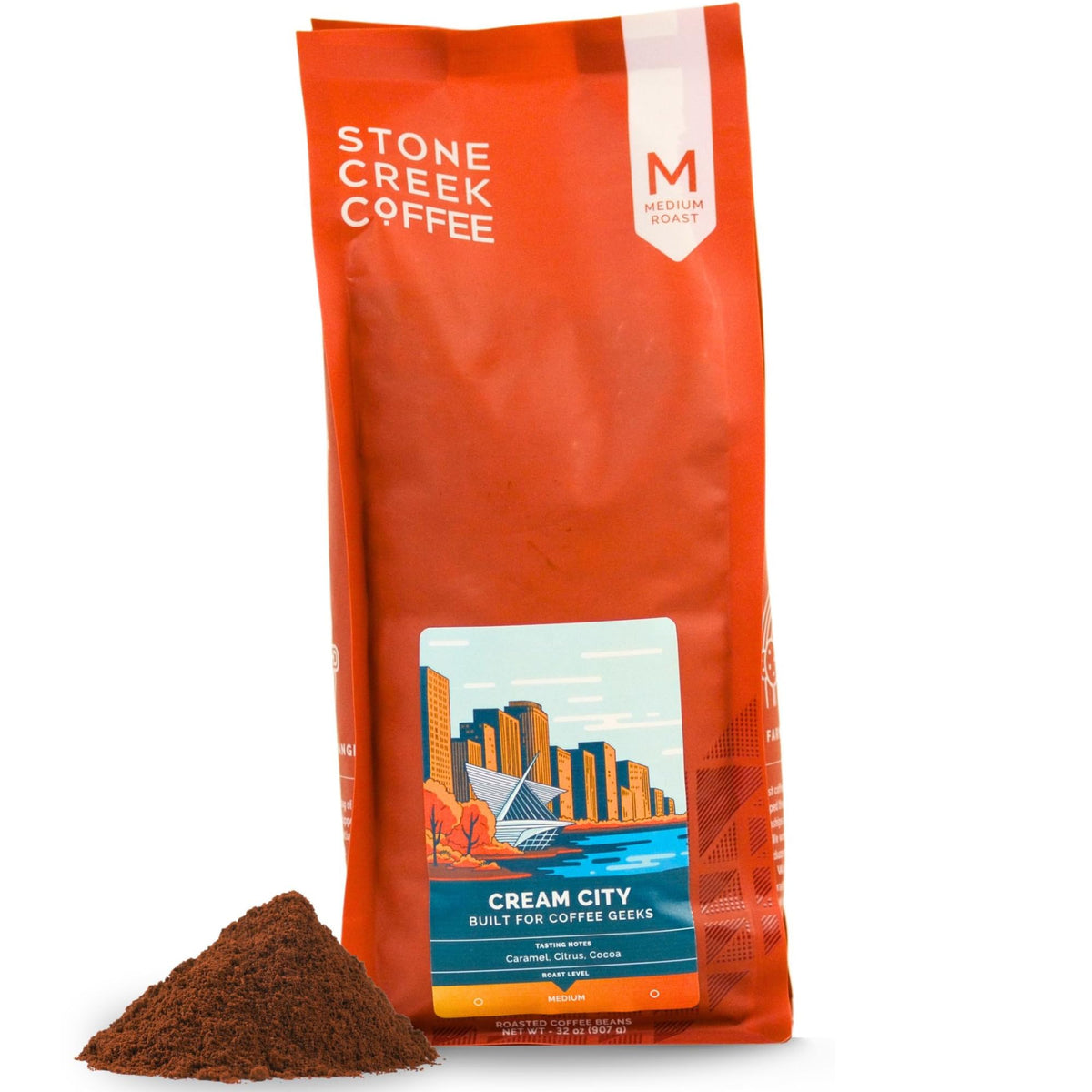Stone Creek Coffee Dark Roast Ground Coffee – 12 Ounce (Pack of 1) – Smooth and Chocolatey Fresh Roasted Coffee Beans with Rich and Fruity Tasting Notes, 3 Volcanoes Dark Guatemala