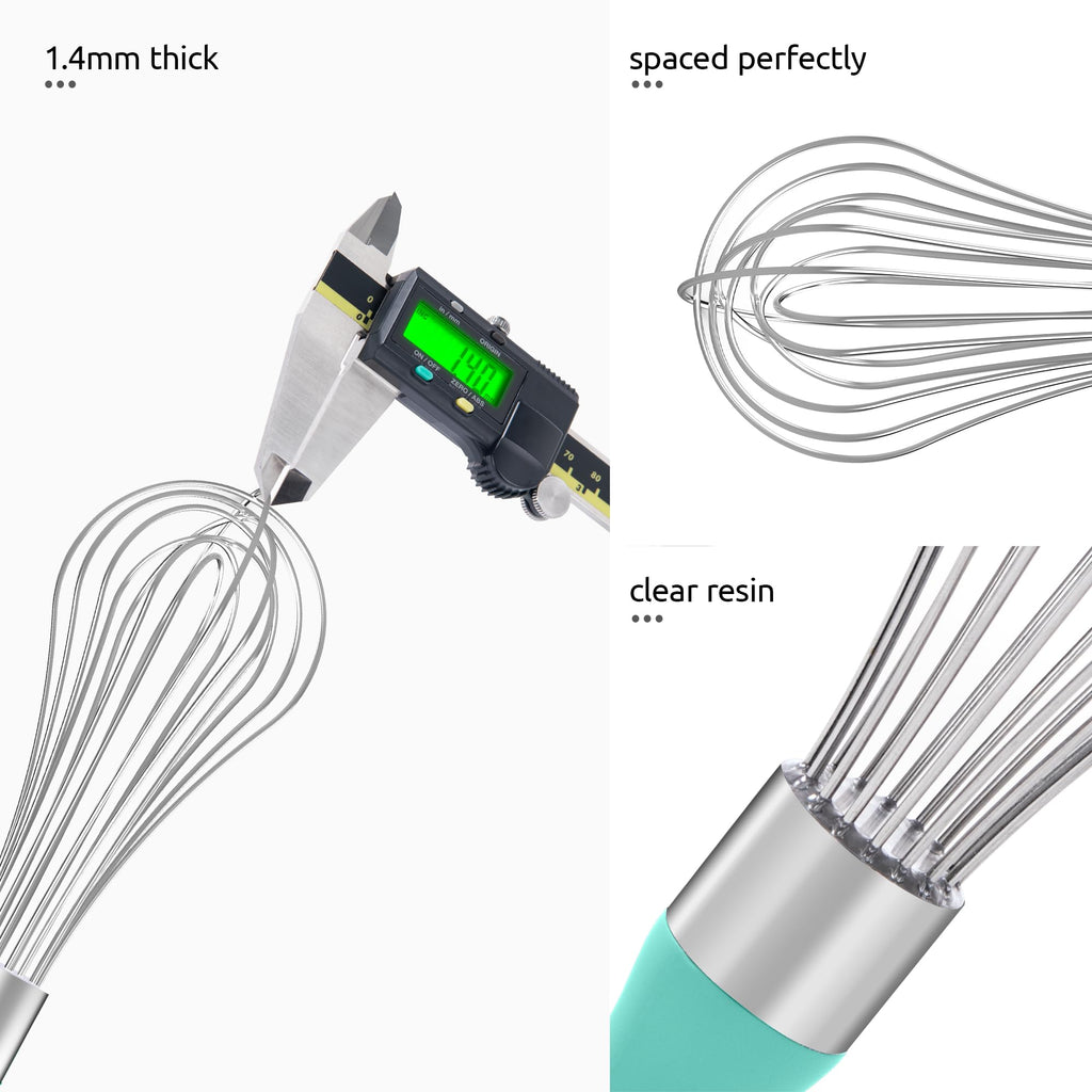 U-Taste Wire Whisk for Cooking, 18/10 Stainless Steel Wisk, M/Aqua Sky