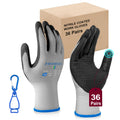 PROMEDIX P Mens Work Gloves,MicroFoam Nitrile Coated Work Gloves,Seamless Knit Nylon&Spandex Safety Gardening Gloves (Dot, 36XL)