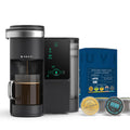 BRUVI Single-Serve Coffee Maker Bundle | Brews Coffee, Espresso, Cold Brew, Matcha Green Tea & More | Includes Brewer + 20 Variety Pods | Touchscreen, WiFi, 70 oz Tank | Black