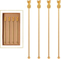Pineapple Drink Stirrer Sticks Stainless Steel Coffee Beverage Stirrers，Set of 4 Cocktail Swizzle Stick,7.28", Gold