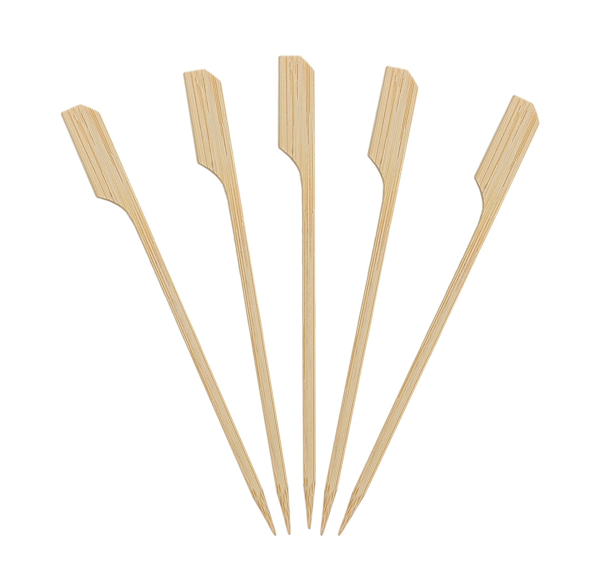 1000 Count | KingSeal Natural Green Bamboo Wood Paddle Picks, Skewers for Appetizers and Cocktails, 4.5 Inches, Bulk Pack - 10 Packs of 100