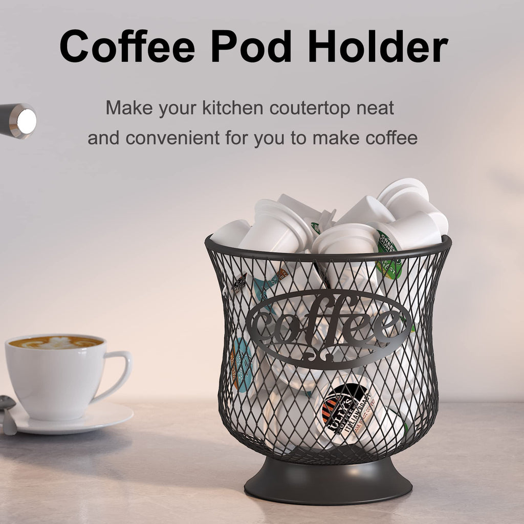 ITHSKUILL Coffee Pod Holder, Large Capacity K Cup Holder, Nespresso Pods Holder K Cup Organizer for Kitchen Countertop, Coffee Bar Accessories, Pod Holder for Keuring Espresso Capsule Coffee Creamer