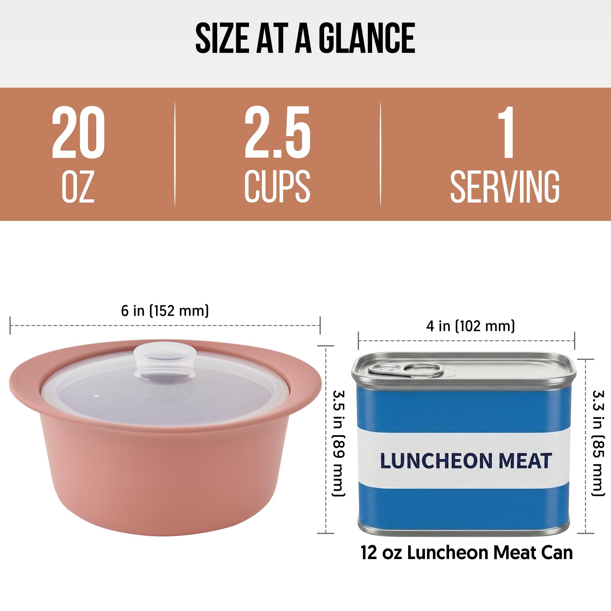 FIRGI 20oz Platinum Silicone Microwave Steamer Pot with Handle & Lid - Korean 100% Food-Grade Steamer Bowl, Heat-Resistant Cooker with Steam Holes, Easy Clean, Dishwasher Safe, Dry Rose