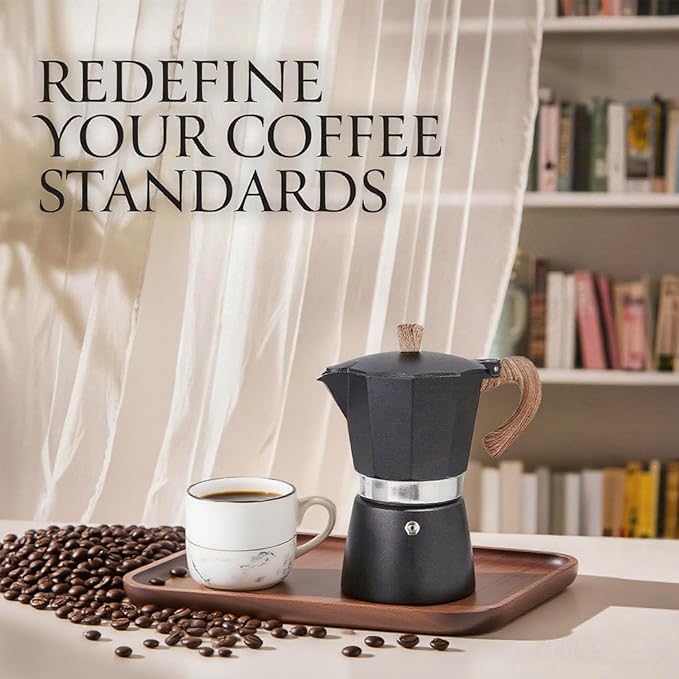 AIFUSI Moka Pot, Italian Coffee Pot 6 Cup/10 oz Stovetop Espresso Maker Stovetop Camping Manual Cuban Coffee Percolator Machine Italian Espresso Greca Coffee Maker Brewer Percolator
