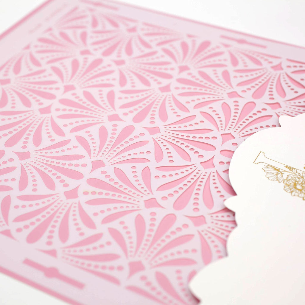Lacupella Cake Decorating Stencil for Tall Buttercream Cake, Royal Icing, Ganache, Paint, Airbrush (Glam)