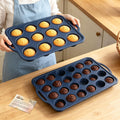 Silicone Muffin Pan Set: Non Stick 12 & 24 Silicone Muffin Pans for Baking