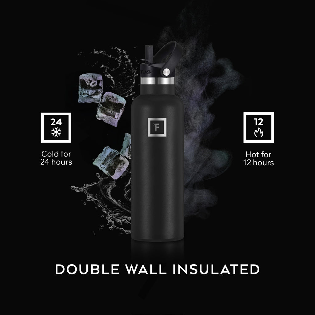 IRON °FLASK 32 oz Narrow Mouth Water Bottle with 3 Lids